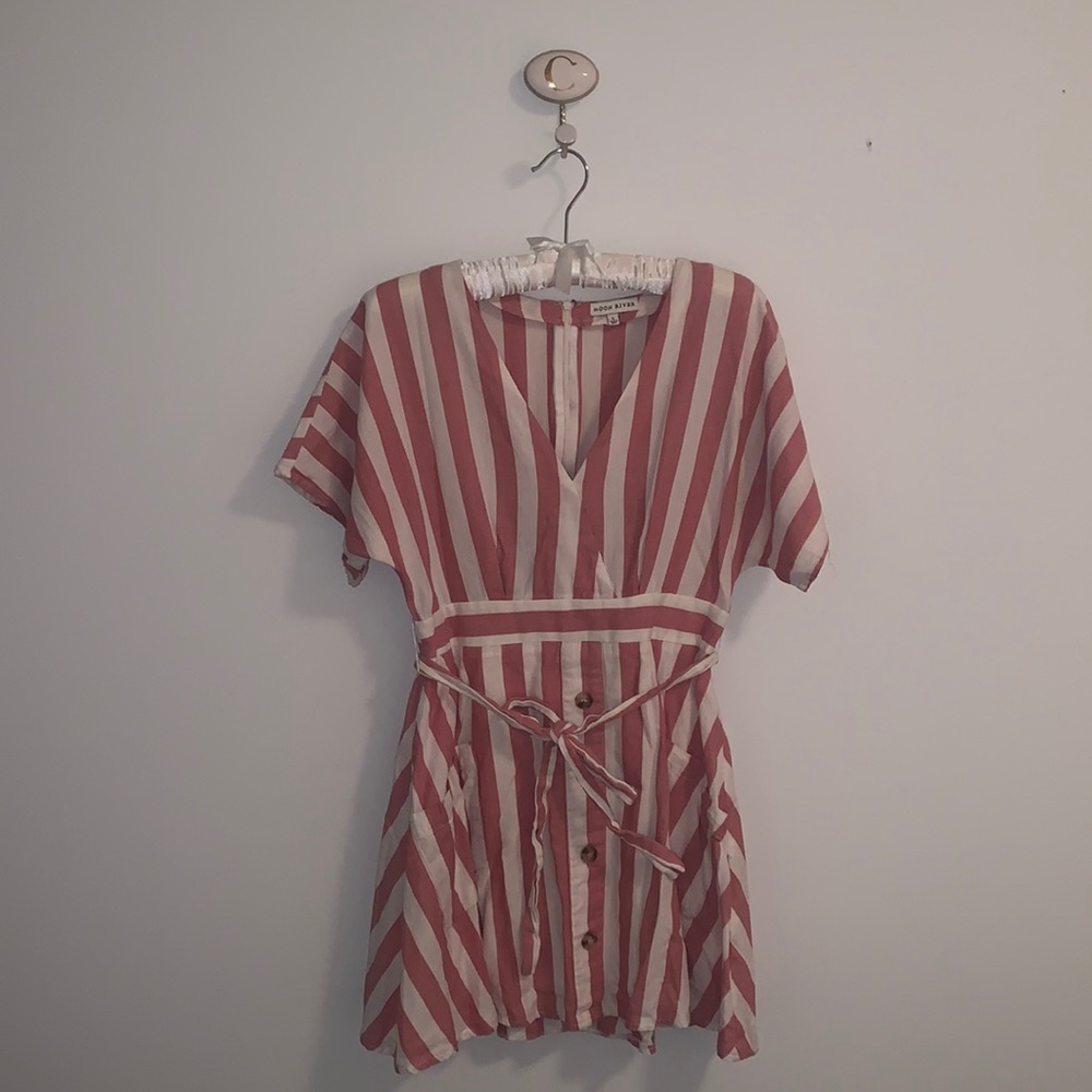 Striped v-neck dress